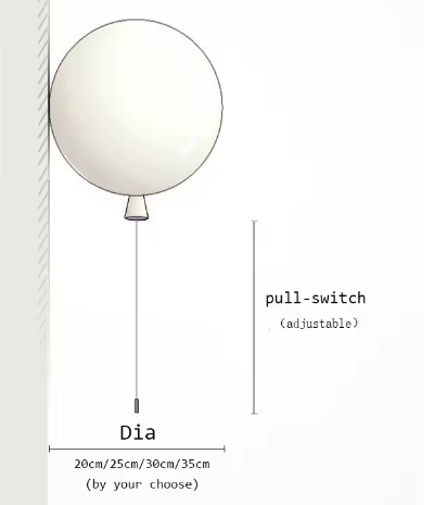 Moderne kleurrijke ballonwandlamp – Creatieve LED wandlamp met trekker voor slaapkamer