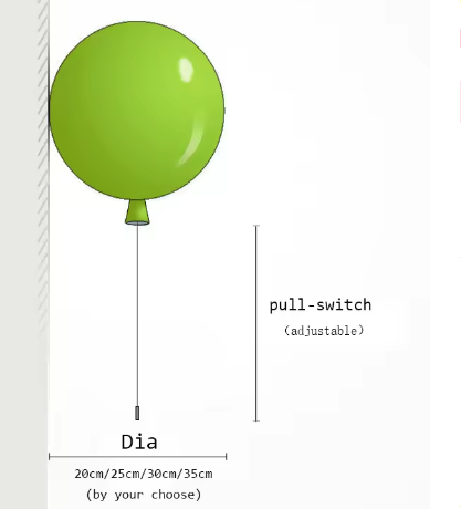 Moderne kleurrijke ballonwandlamp – Creatieve LED wandlamp met trekker voor slaapkamer