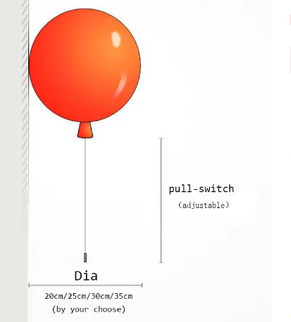 Moderne kleurrijke ballonwandlamp – Creatieve LED wandlamp met trekker voor slaapkamer