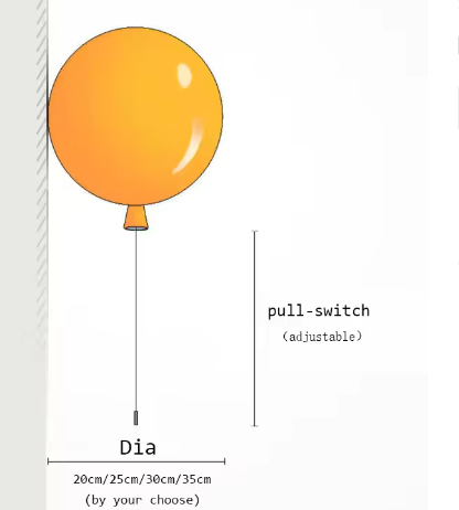 Moderne kleurrijke ballonwandlamp – Creatieve LED wandlamp met trekker voor slaapkamer