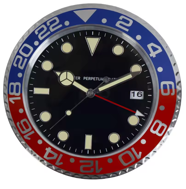 Sunburst | Klassische Metall-Wanduhr