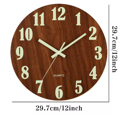 GlowTime | Lichtspeichernde Quarz-Wanduhr