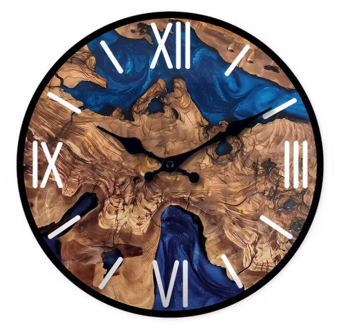 Abstract Roman | Holz-Wanduhr mit Römischen Ziffern