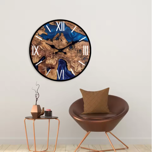 Abstract Roman | Holz-Wanduhr mit Römischen Ziffern