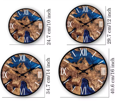 Abstract Roman | Holz-Wanduhr mit Römischen Ziffern