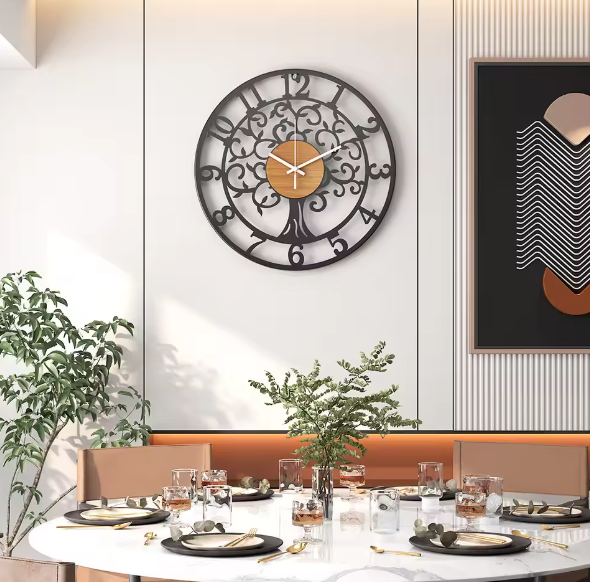 EternaLine | Lautlose Wanduhr mit Geometrischem Muster