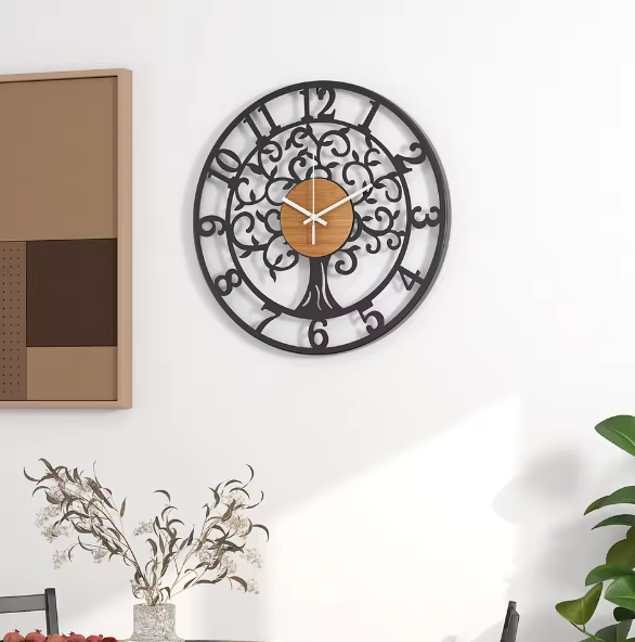 EternaLine | Lautlose Wanduhr mit Geometrischem Muster