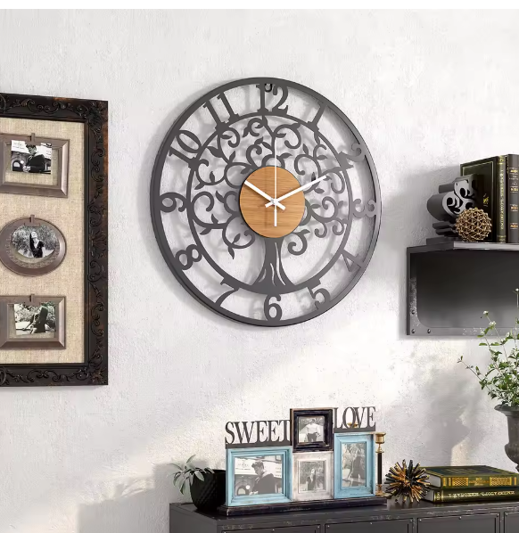 EternaLine | Lautlose Wanduhr mit Geometrischem Muster