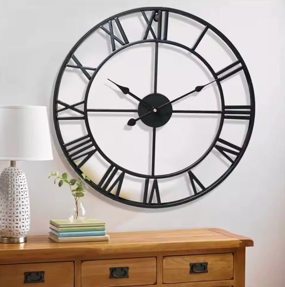 ClassicTime | Quarz-Wanduhr – 3D Design mit Römischen Zahlen