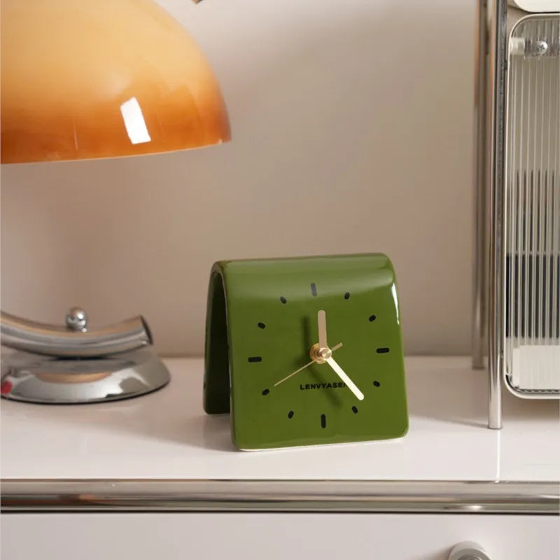 SculptiTime | Tischuhr Modern Braun 11,8 cm Keramik 4