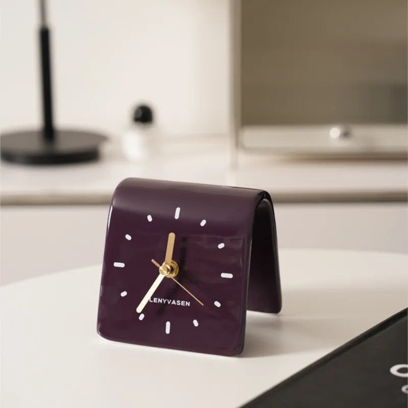 SculptiTime | Tischuhr Modern Braun 11,8 cm Keramik 5