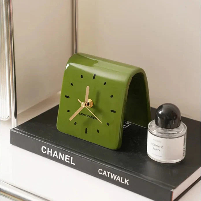 SculptiTime | Tischuhr Modern Braun 11,8 cm Keramik 6