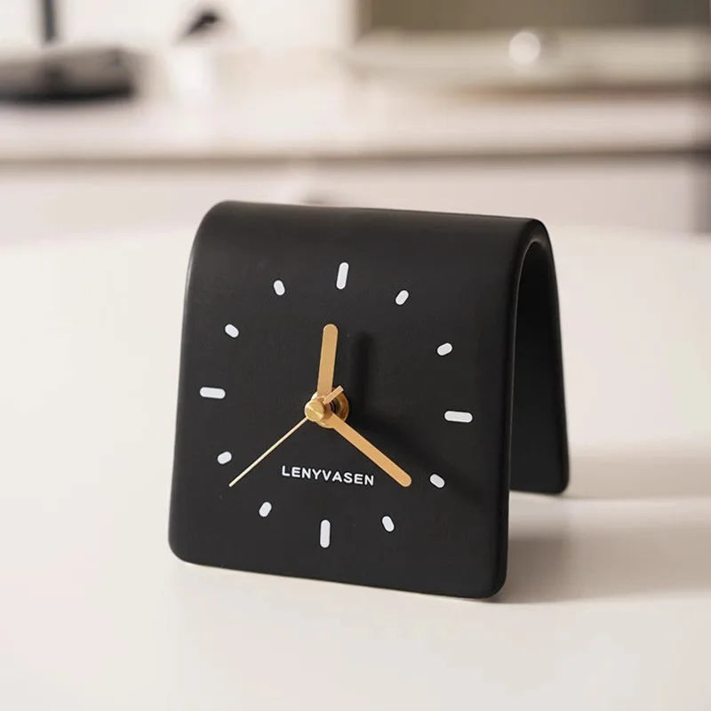 SculptiTime | Tischuhr Modern Braun 11,8 cm Keramik 9
