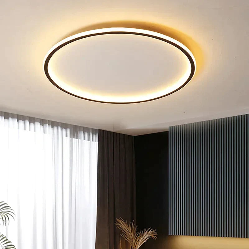 Skandinavische LED Deckenlampe | Runde Deckenleuchte Schwarz 1