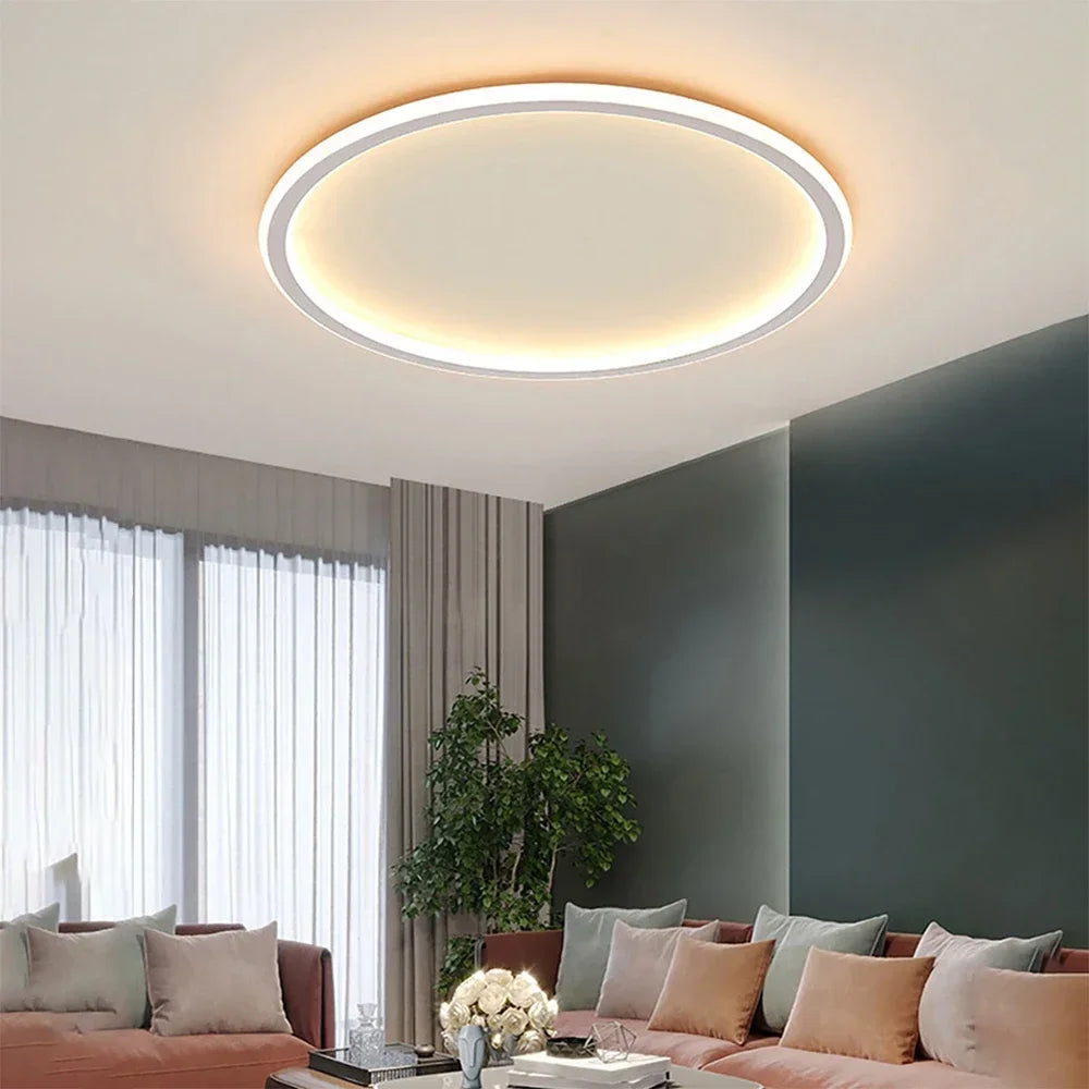 Skandinavische LED Deckenlampe | Runde Deckenleuchte Schwarz 2