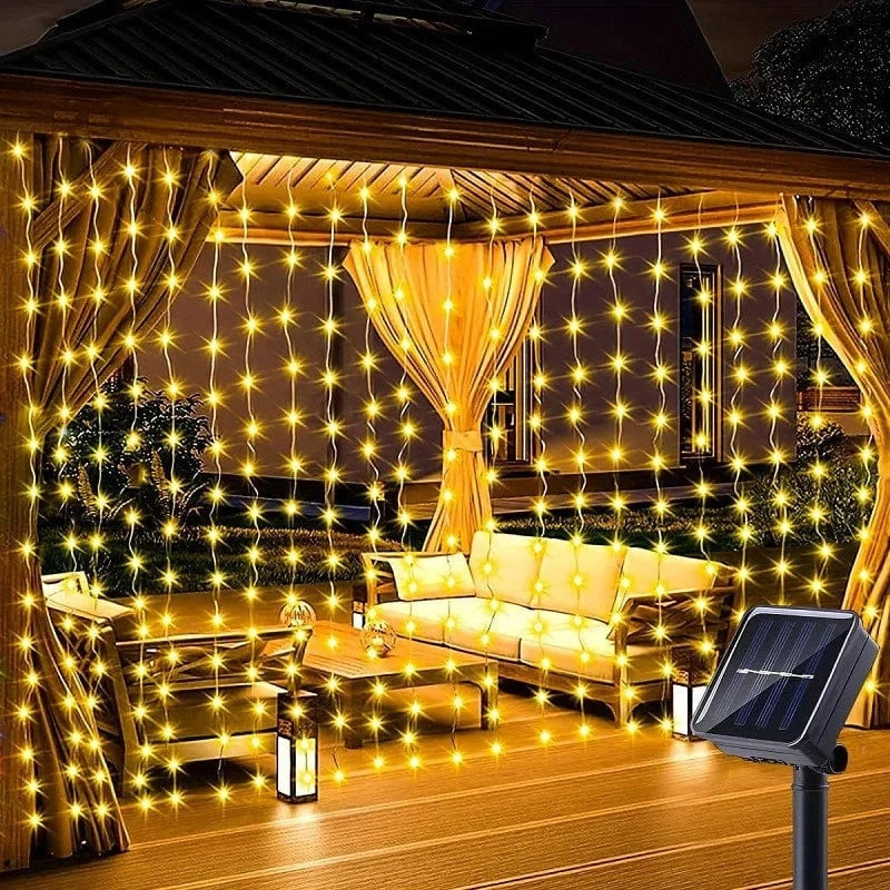 Solar-LED-Vorhangleuchte | Flexible Lichterkette 1