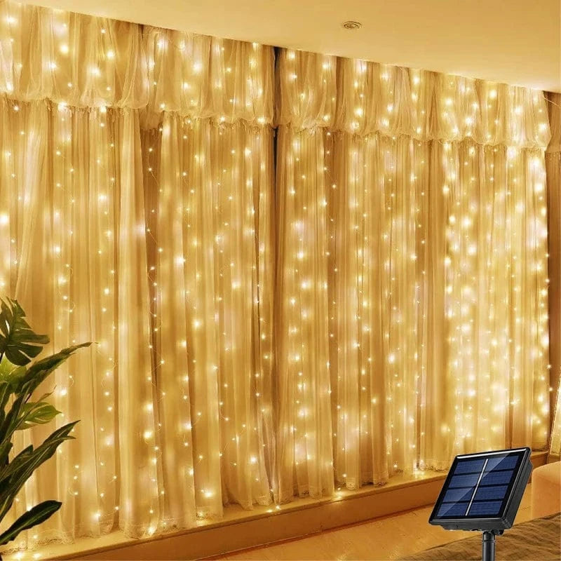 Solar-LED-Vorhangleuchte | Flexible Lichterkette 10