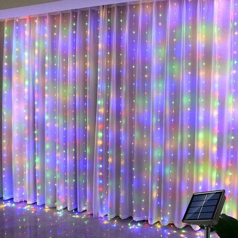 Solar-LED-Vorhangleuchte | Flexible Lichterkette 11