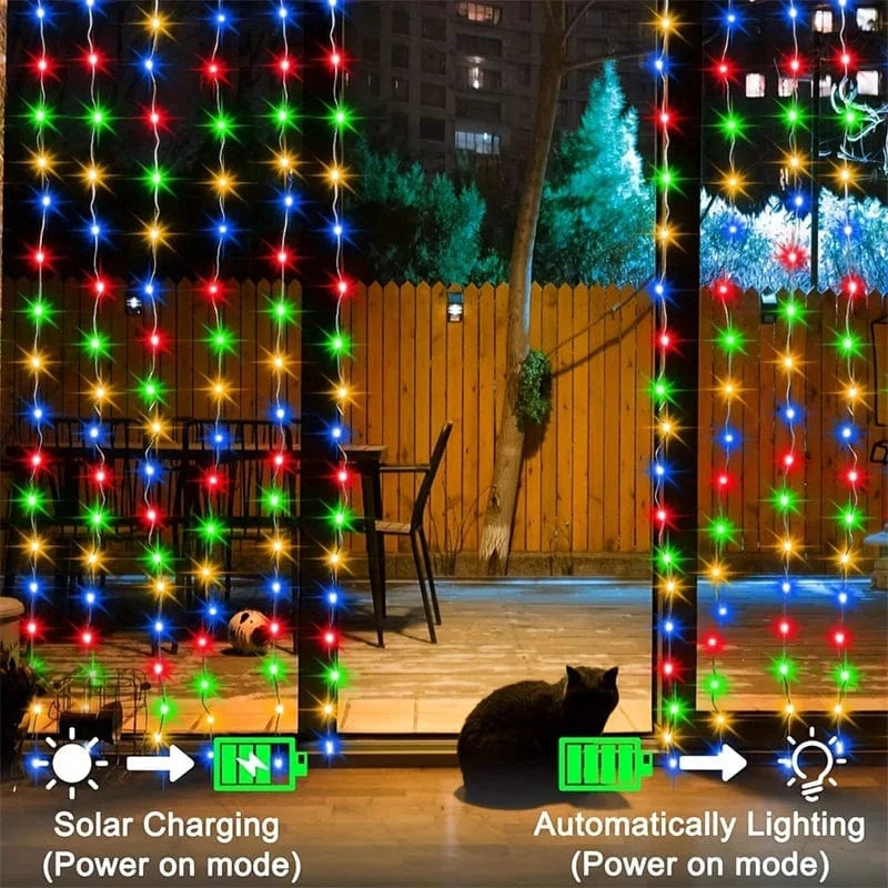 Solar-LED-Vorhangleuchte | Flexible Lichterkette 4