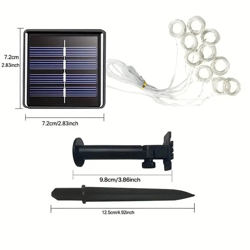 Solar-LED-Vorhangleuchte | Flexible Lichterkette 8