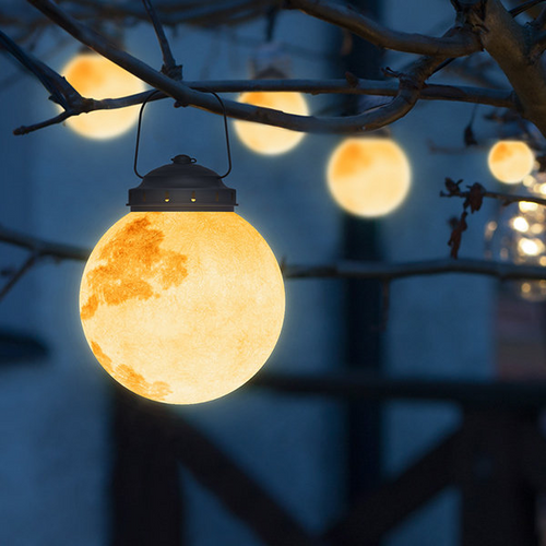 Moderne LED Außenlampe aus Metall und Harz – Solarbetriebene Aussenleuchte für Gartenbeleuchtung in Gold-1