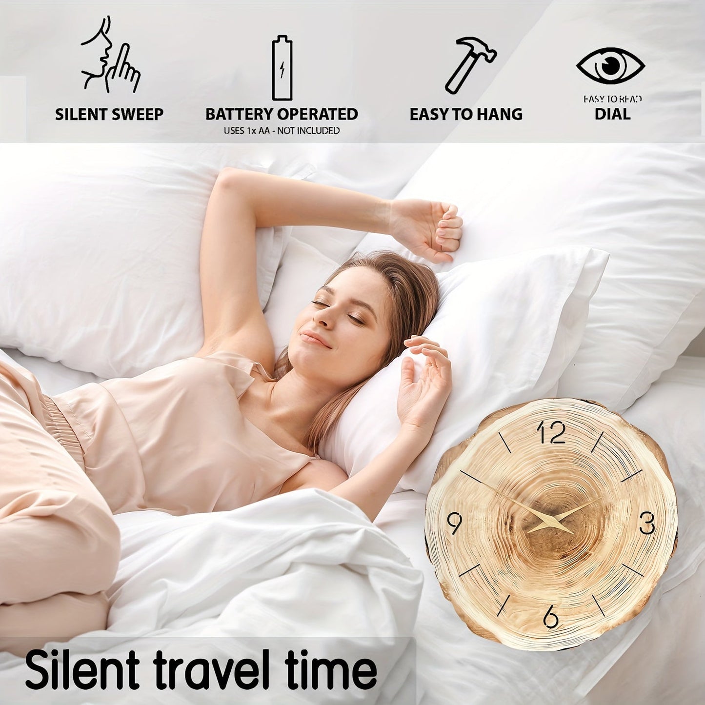 Stille Wanduhr Dandy | Moderne Holz-Wanduhr mit Textur 5