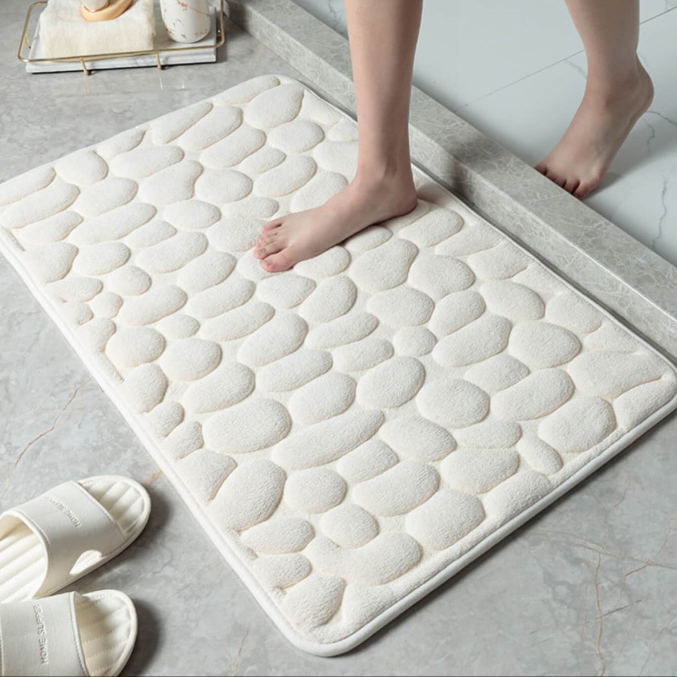 StoneySteps | Antislip Badmat mit Kasseienstruktur 11