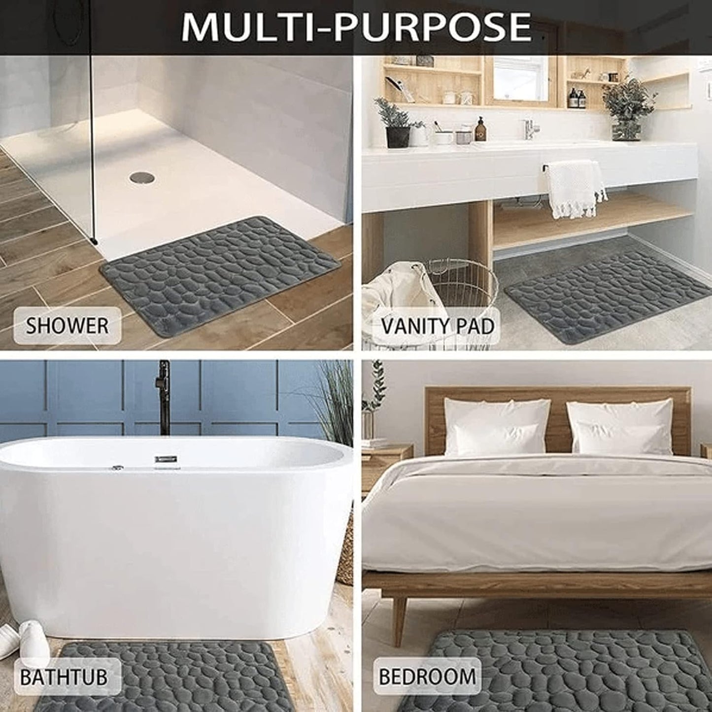 StoneySteps | Antislip Badmat mit Kasseienstruktur 2