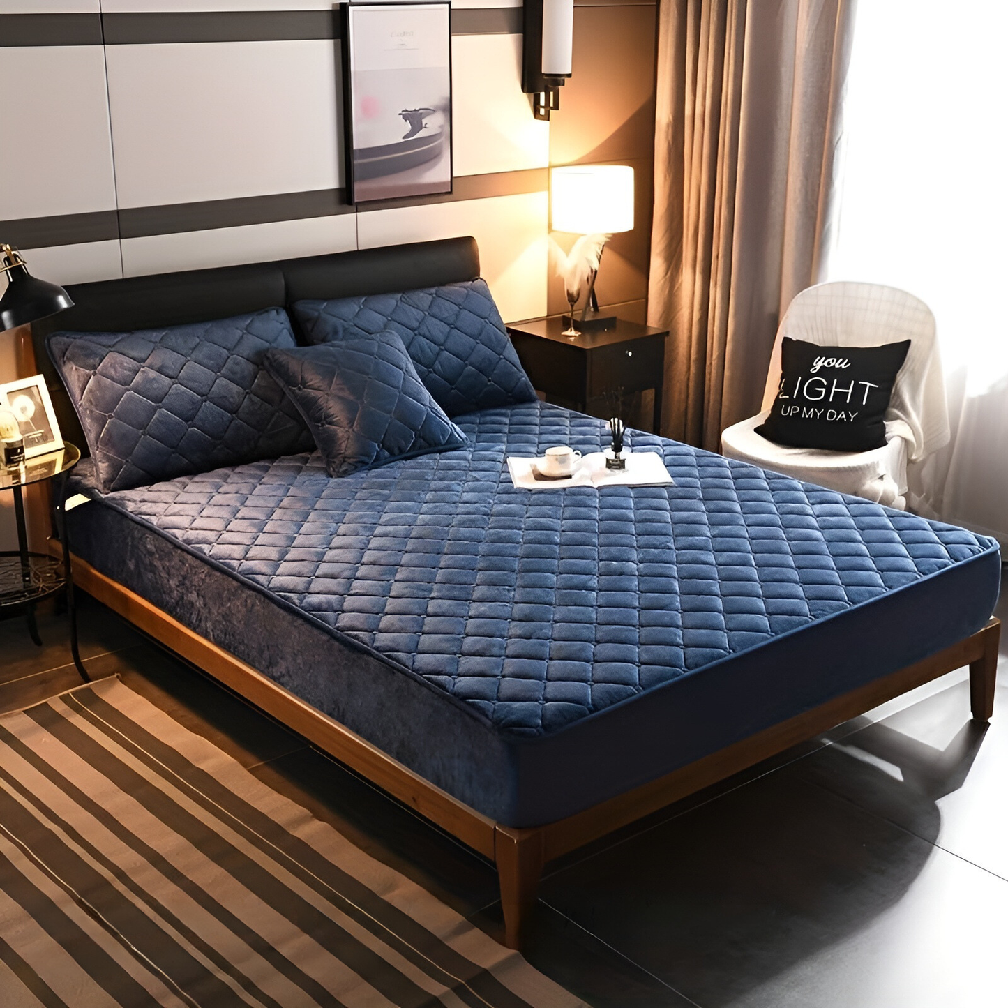 VelvetDreams | Atmungsaktives Spannbettlaken 180x200 Samt Set 2