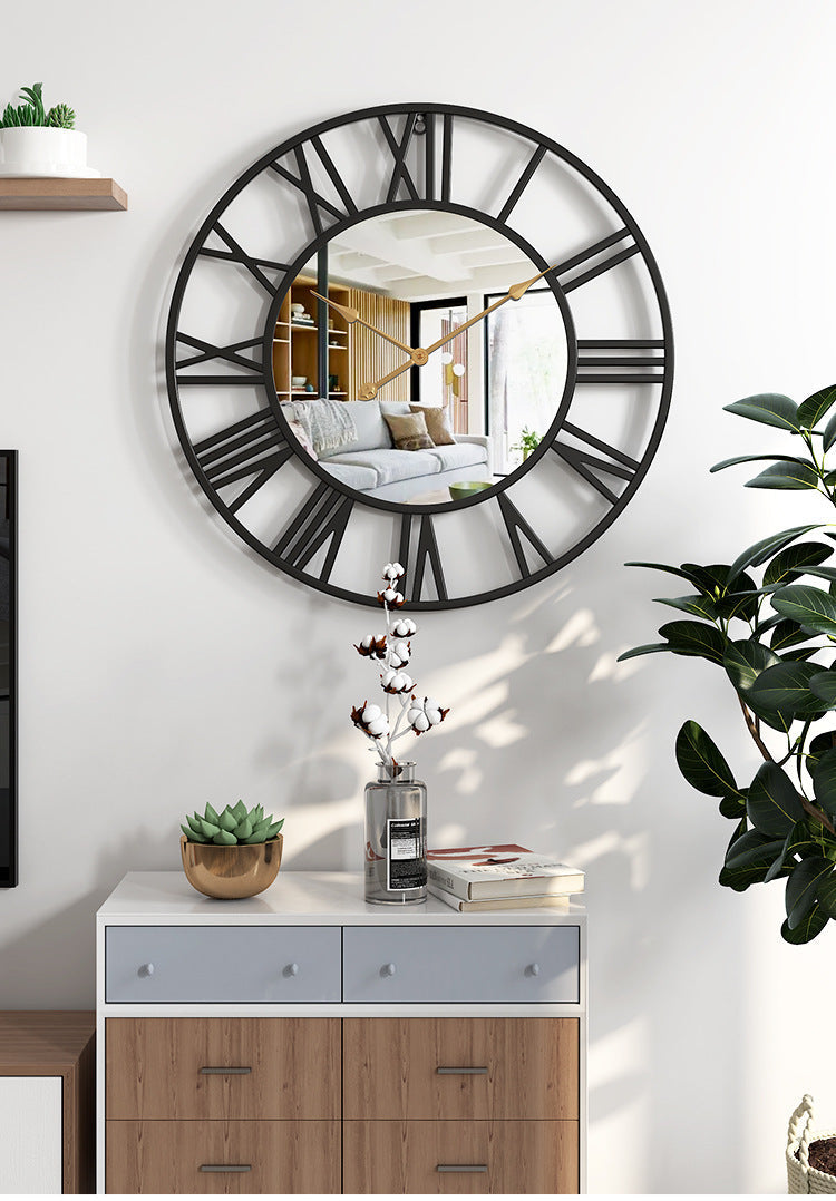 VintaMirror | Große Wanduhr Modern 39 cm Metall mit Spiegel 3