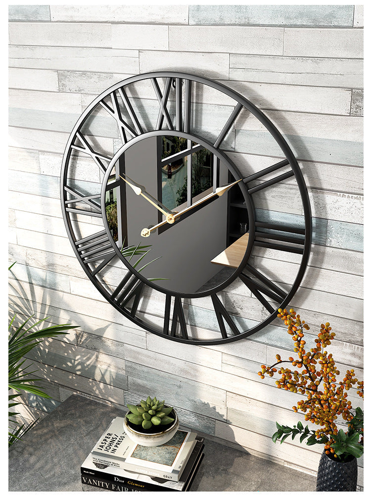 VintaMirror | Große Wanduhr Modern 39 cm Metall mit Spiegel 4