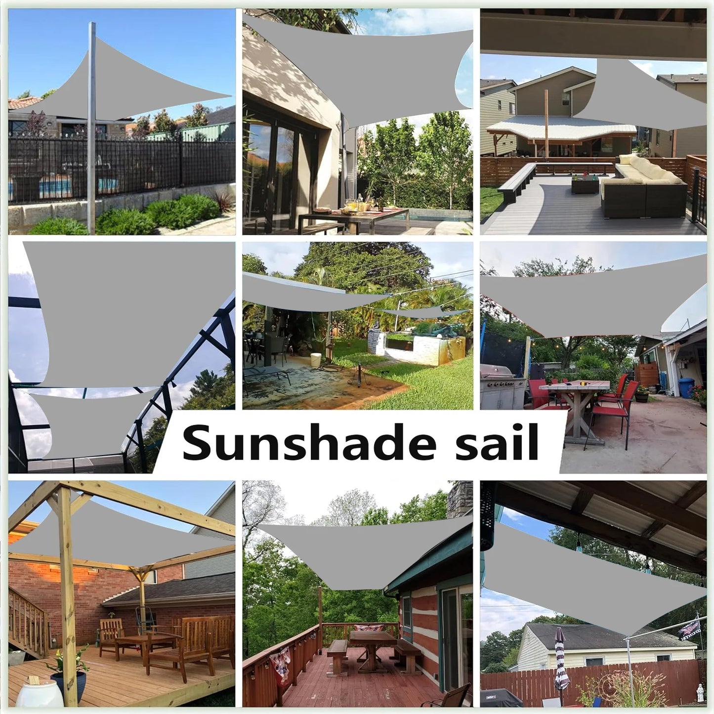 Wasserdichtes Sonnensegel Rechteckig | Sonnenschutz für Terrasse, Balkon 1