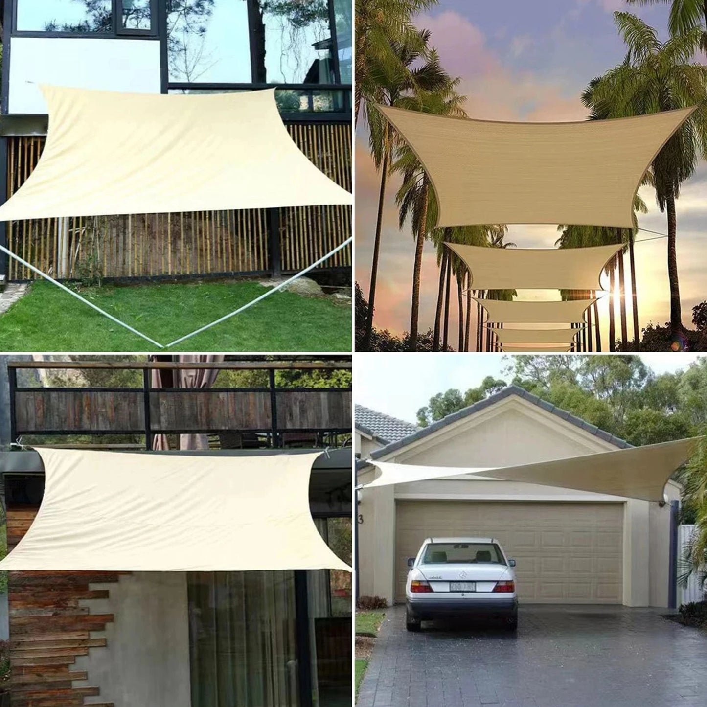 Wasserdichtes Sonnensegel Rechteckig | Sonnenschutz für Terrasse, Balkon 4