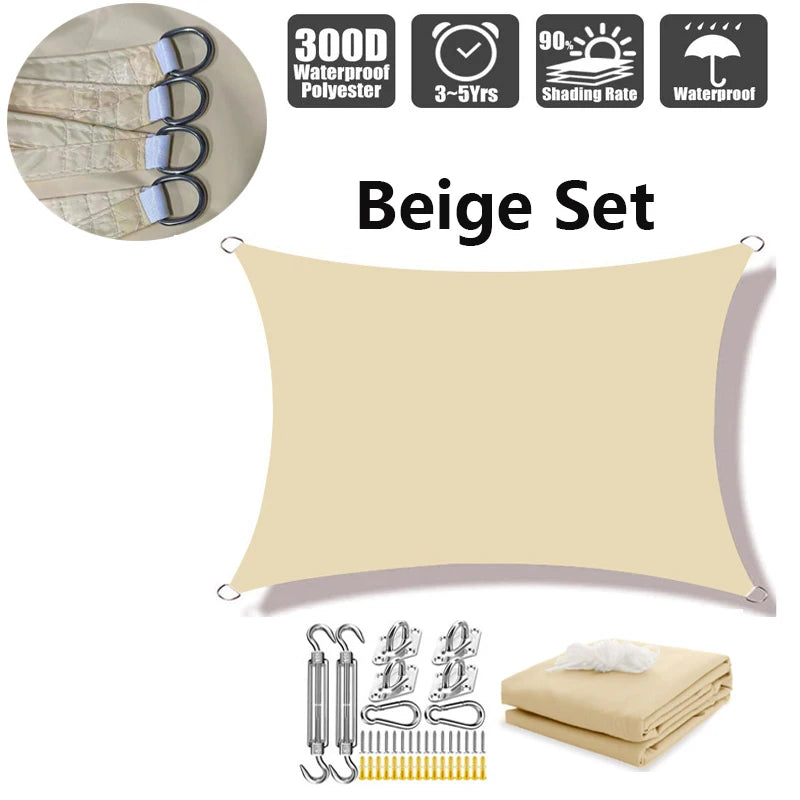 Wasserdichtes Sonnensegel Rechteckig | Sonnenschutz für Terrasse, Balkon 6