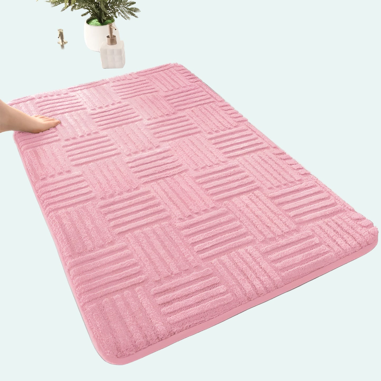 Weiche Badematte | Rutschfester Badezimmerteppich 41x60 cm 1