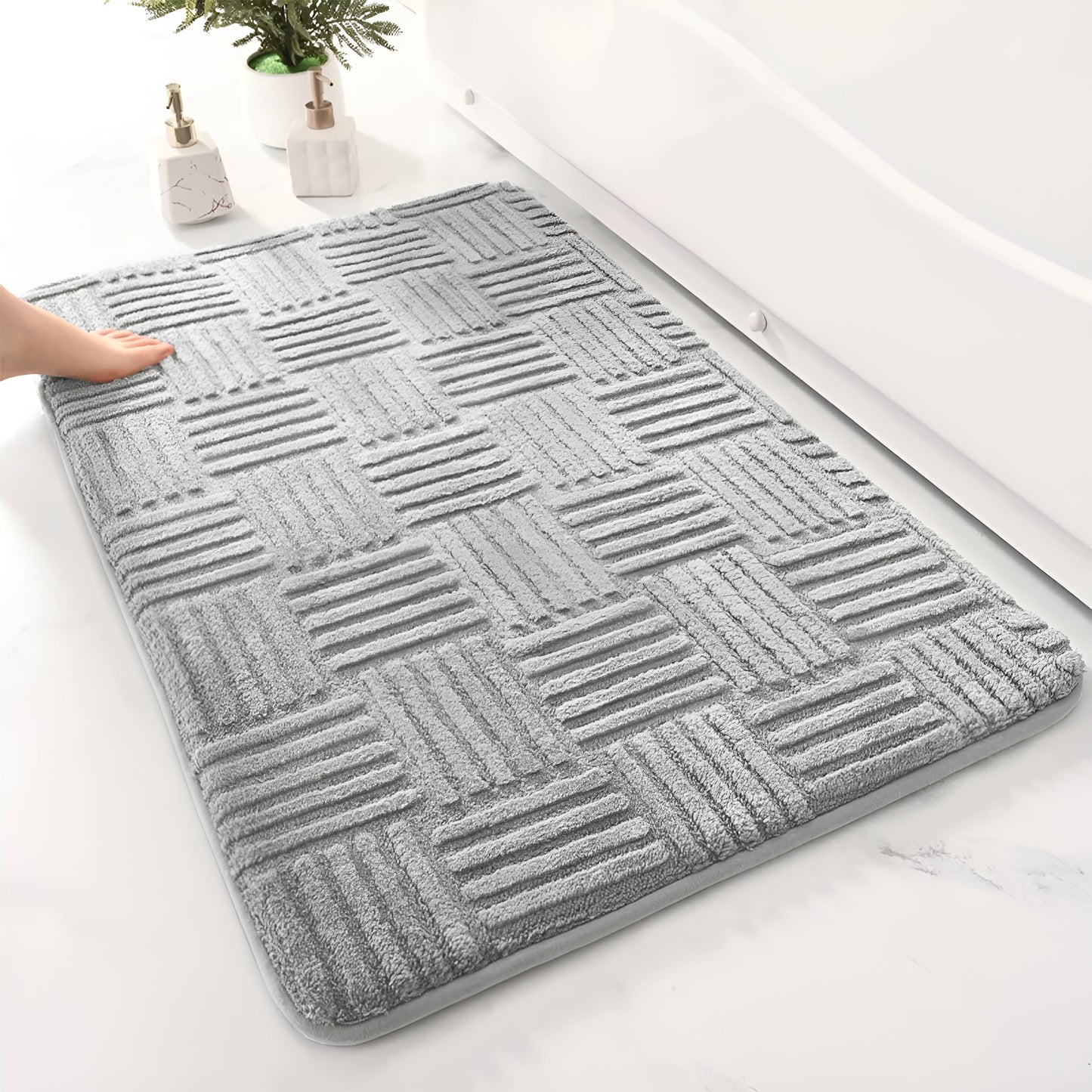 Weiche Badematte | Rutschfester Badezimmerteppich 41x60 cm 7