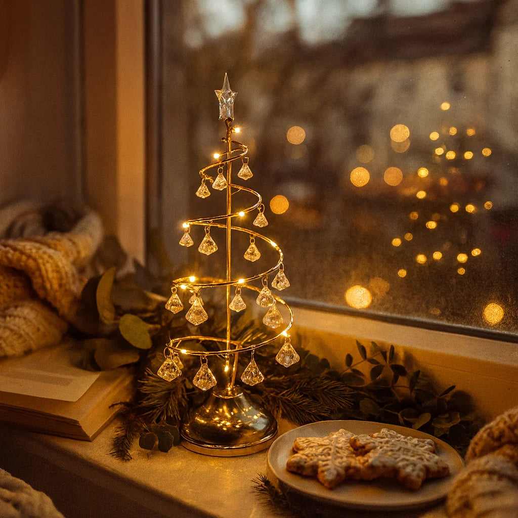 Weihnachtliche Lampe Gold | LED Weihnachtsbeleuchtung 1