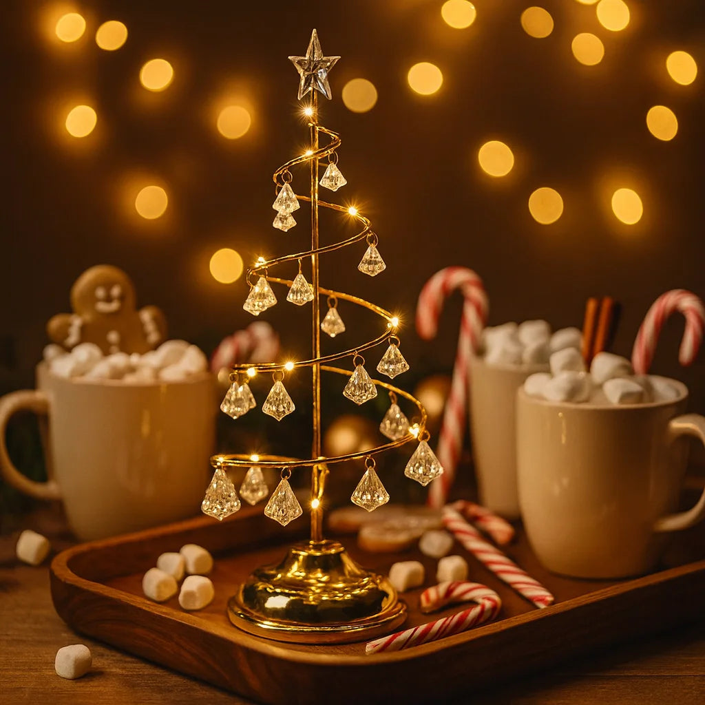 Weihnachtliche Lampe Gold | LED Weihnachtsbeleuchtung 7