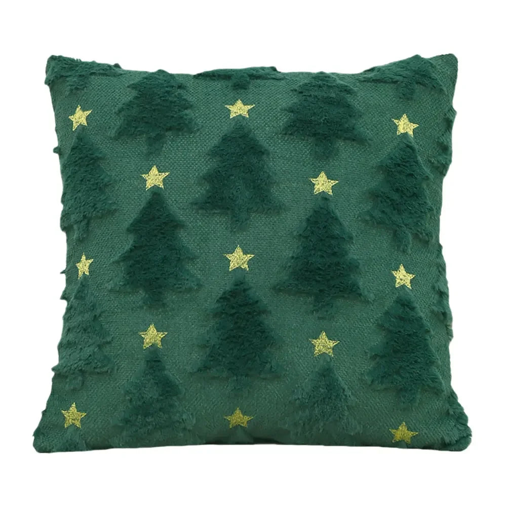 Weihnachtsbaum Kissenbezug | 45x45 cm Plüsch Dekoration 10