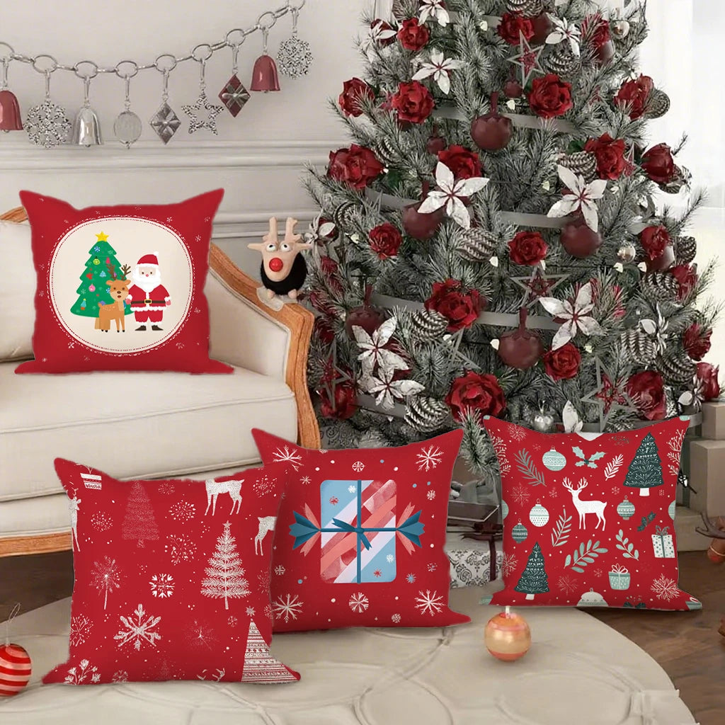 Weihnachtskissenbezug 40x40 | Dekorative Kissenhülle für Sofa 1