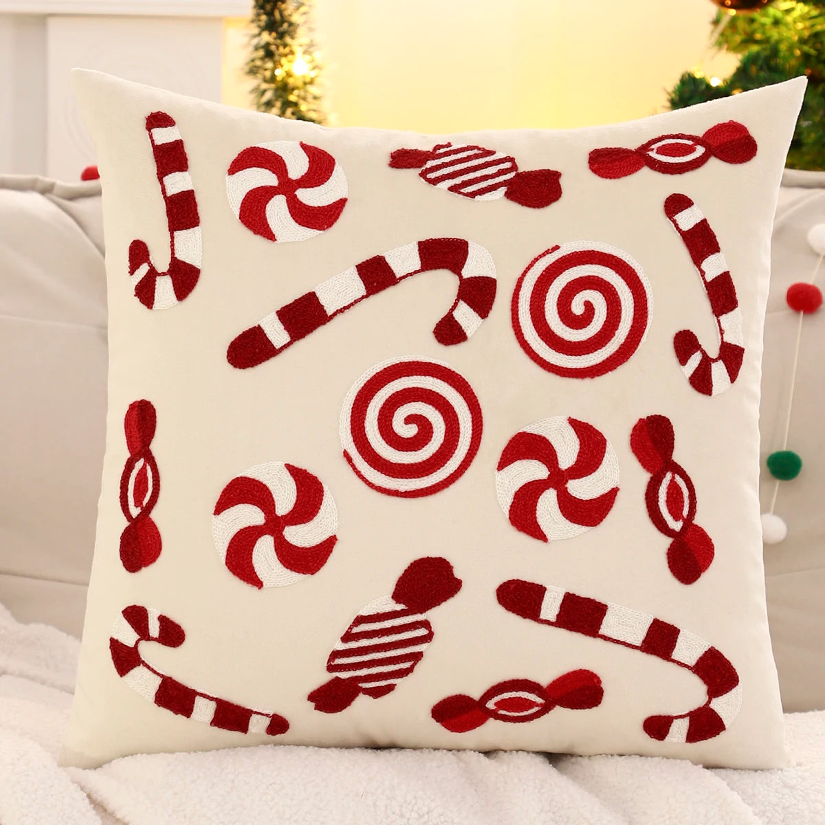 Weihnachtskissenbezug mit Schneeflocken | Samt Kissenbezug 5