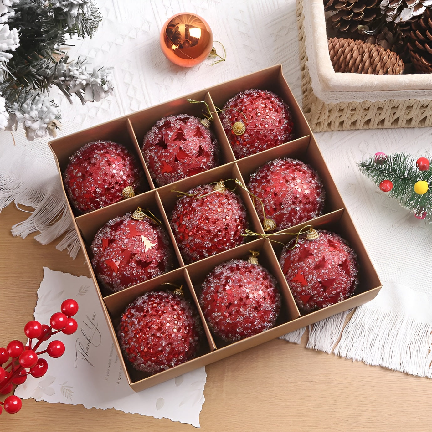 Weihnachtskugeln Set | Elegante Christbaumkugeln aus Kunststoff 4