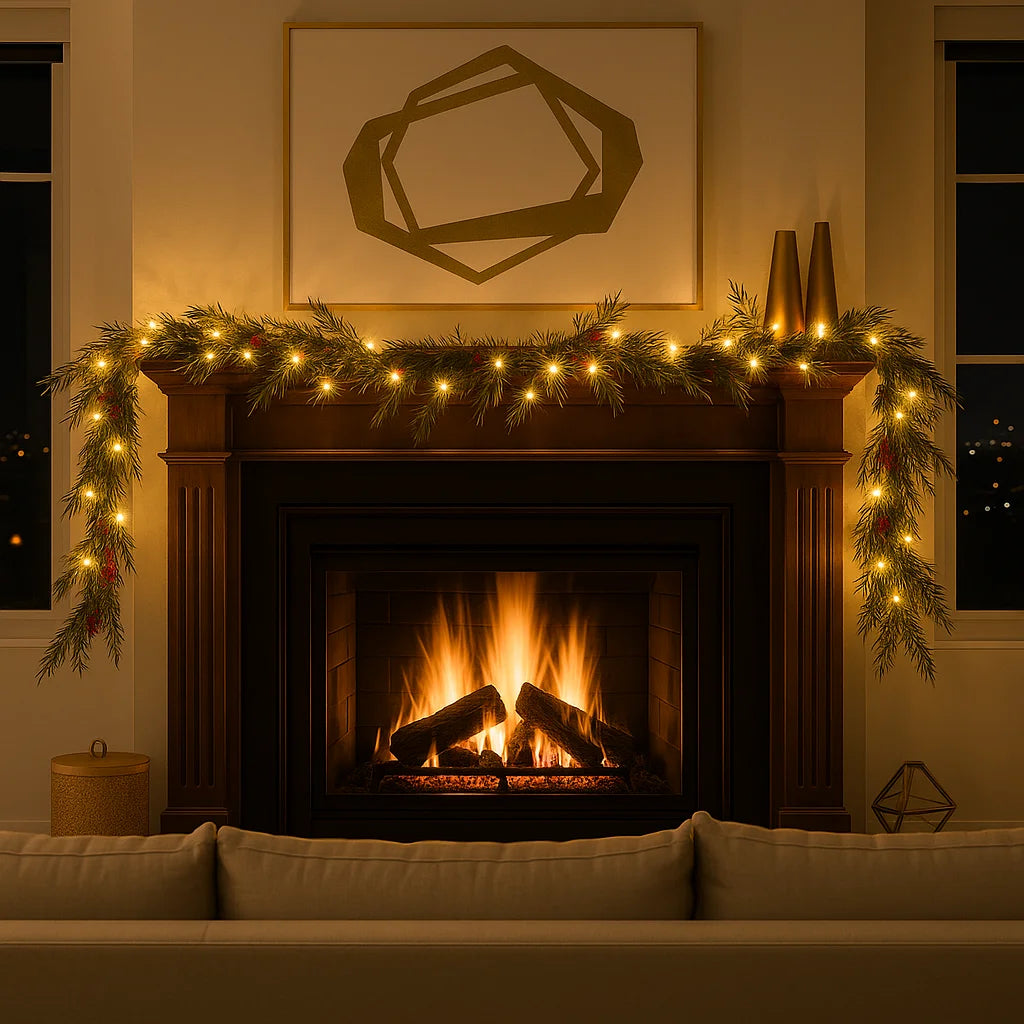 Winterbeergirlande Mit Beleuchtung | Weihnachtsgirlande 1,8 m 6