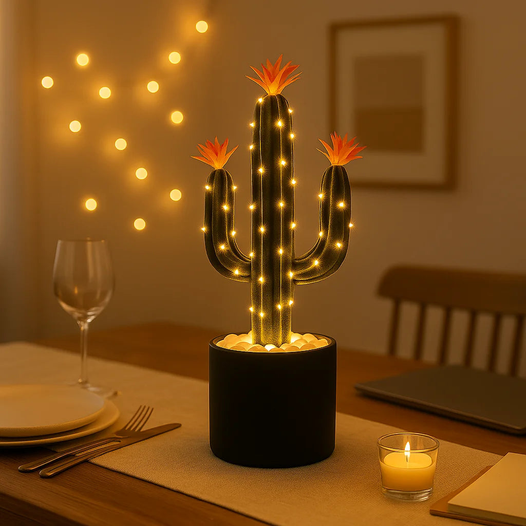 Wüstenblüten-Kaktuslampe | LED Tischleuchte 6