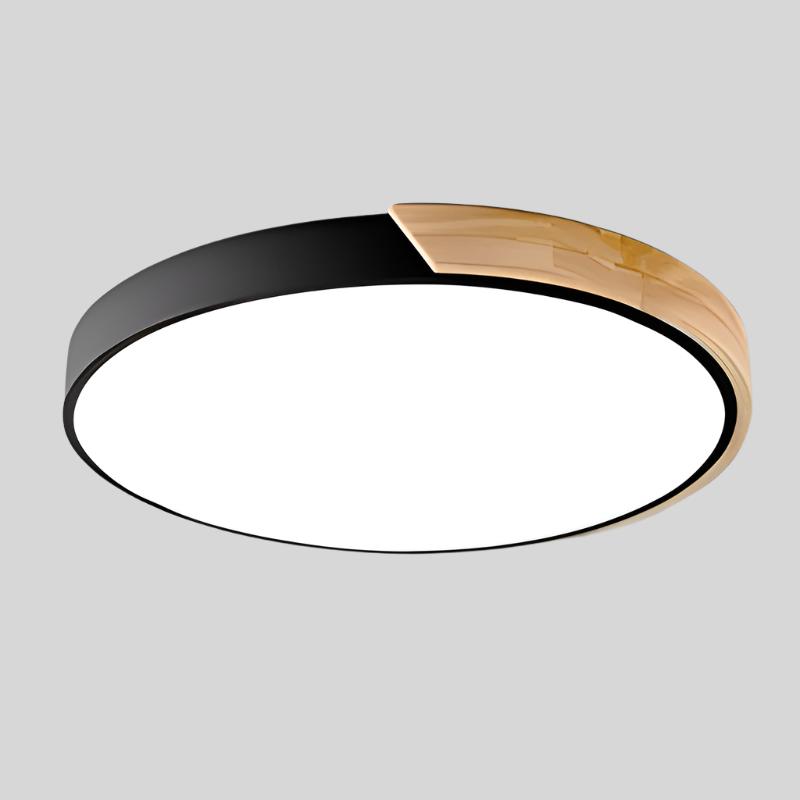 Variant image for Nordic Wooden Macaroon Deckenleuchte | Stilvolle LED-Deckenlampe für Schlafzimmer und Wohnzimmer, Ø 23-30 cm, Metall und Holz-1