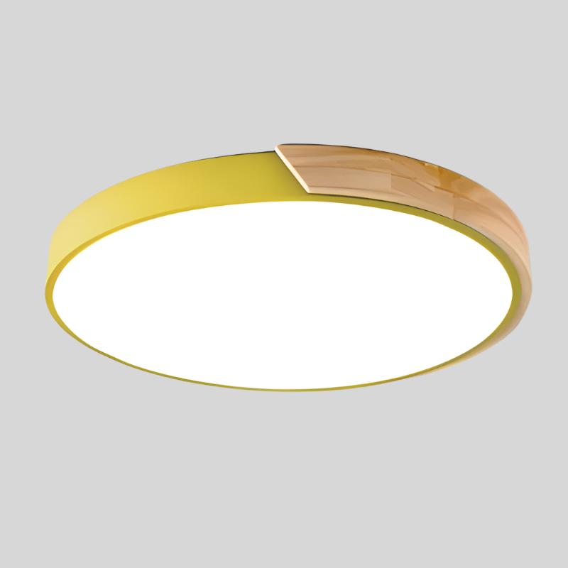 Variant image for Nordic Wooden Macaroon Deckenleuchte | Stilvolle LED-Deckenlampe für Schlafzimmer und Wohnzimmer, Ø 23-30 cm, Metall und Holz-21
