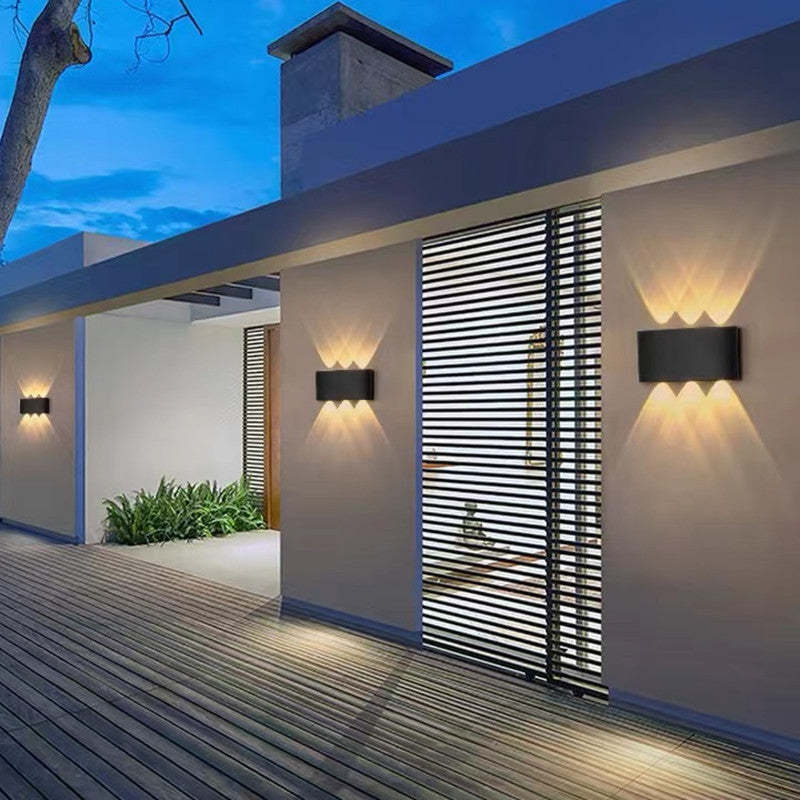 Moderne Wasserdichte LED-Außenwandleuchte aus Aluminium | Stilvolles Design mit Einzigartiger Lichtverteilung, 4W-12W-3