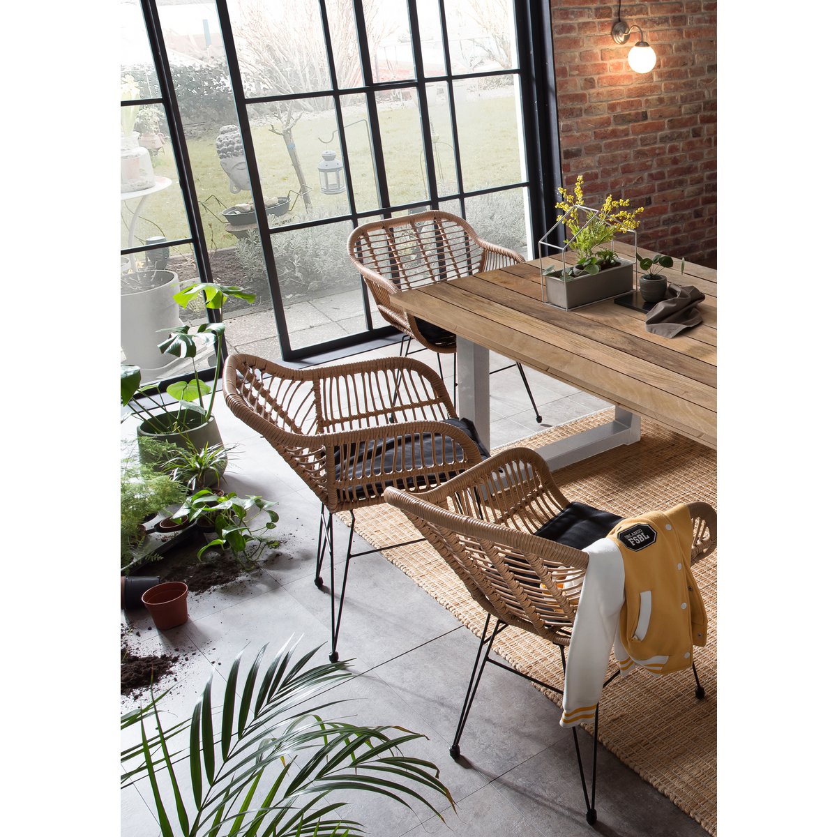 Moebilia Esstisch 200x100 cm aus Mangoholz & Metall – Industrial Design im Factory Look