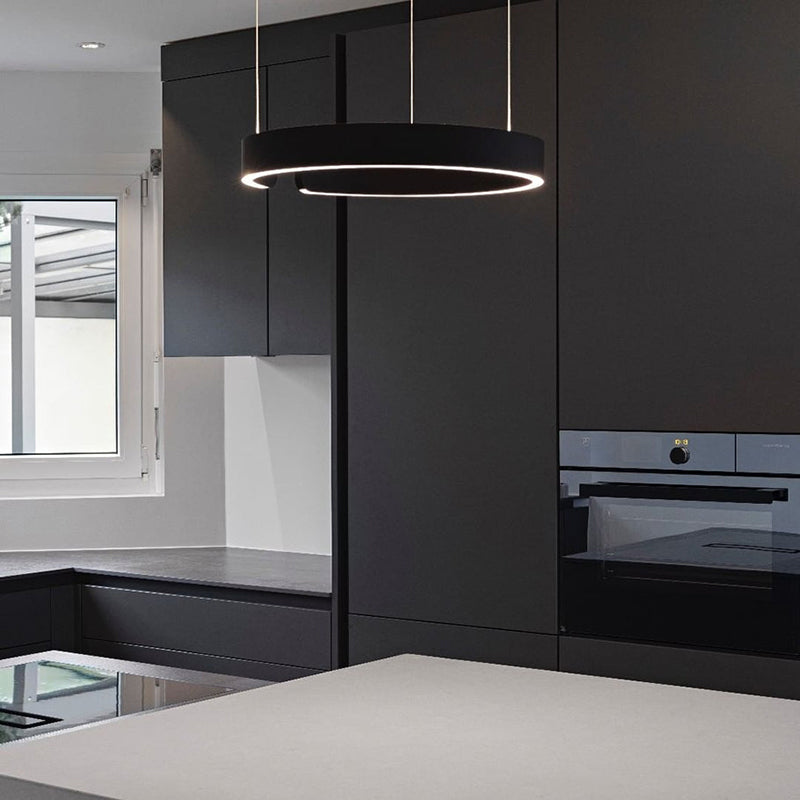 LED Deckenleuchte | Runde Deckenlampe Schwarz 40/60/80 cm Metall 1