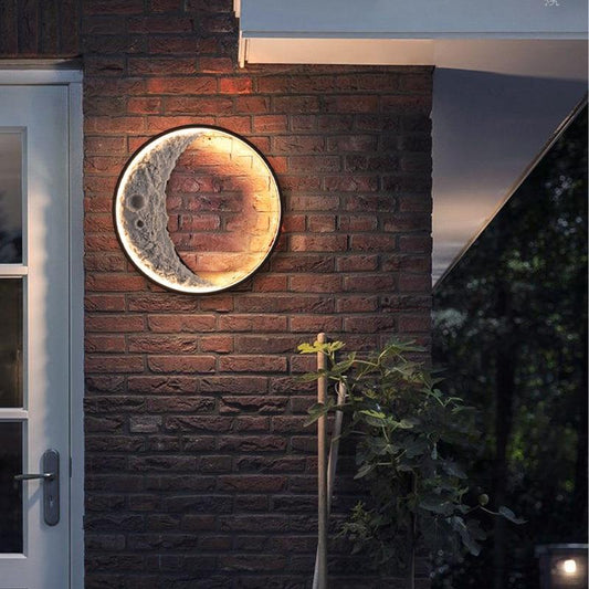 Elif Moderne Mondform Außenwandleuchte – IP65 Wasserdicht, Edelstahl Geometrisches Design, Warmes Licht-1